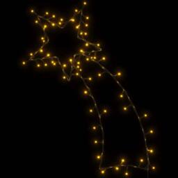 Berkfield Home Christmas Lights Shooting Star Silhouette 80 LEDs Warm White in Black - thumbnail 6