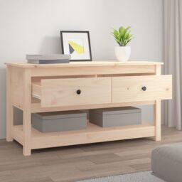 Berkfield Home Coffee Table 102x49x55 cm Solid Wood Pine in Brown - Size: 102 x 49 x 55 cm - thumbnail 6