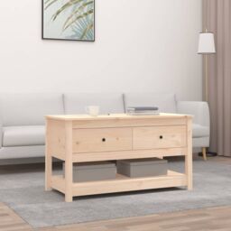Berkfield Home Coffee Table 102x49x55 cm Solid Wood Pine in Brown - Size: 102 x 49 x 55 cm - thumbnail 1