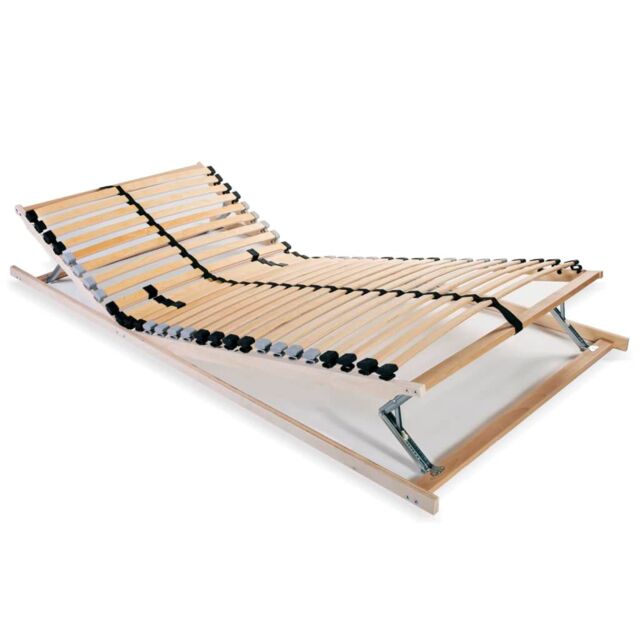 Berkfield Home Slatted Bed Base with 28 Slats 7 Zones 70x200 cm in Brown - image 1