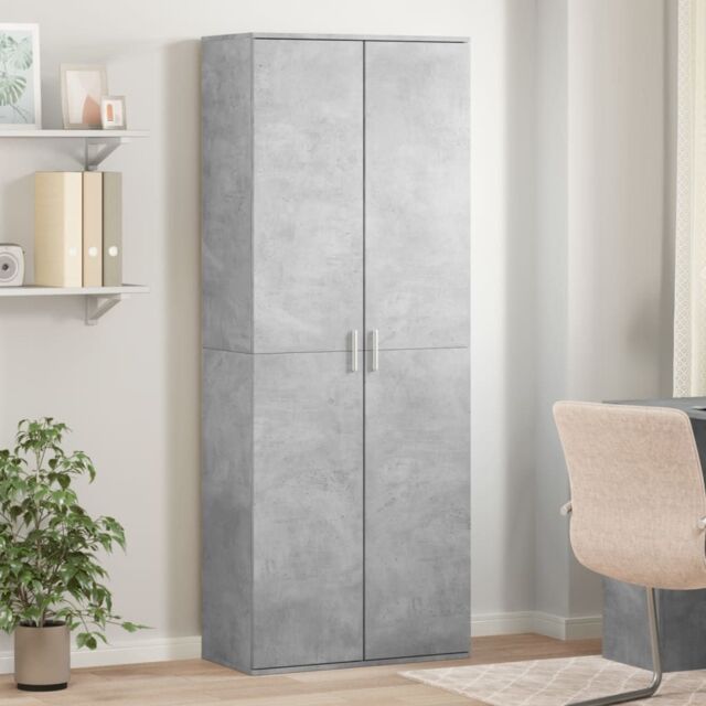 Berkfield Home Highboard Concrete Grey 70x35x180 cm Engineered Wood - Size: 70 x 35 x 180 cm - image 1