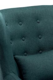 More4Homes Winslow Wing Back Fabric Occasional Button Back Armchair w Footstool in Dark Green - thumbnail 5