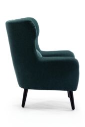 More4Homes Winslow Wing Back Fabric Occasional Button Back Armchair w Footstool in Dark Green - thumbnail 3
