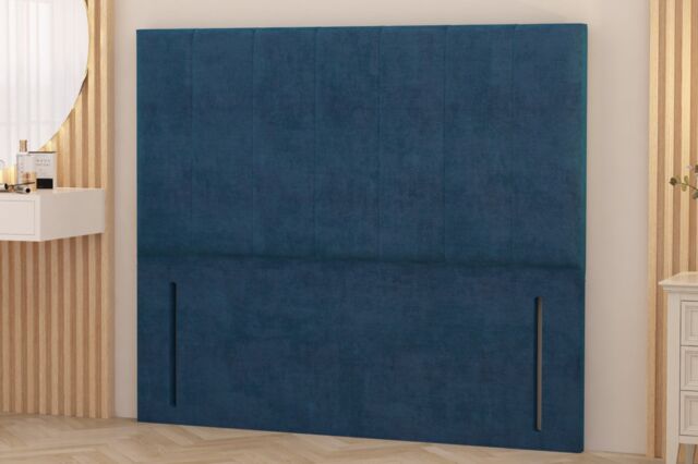 "Somnior Austin Plush Velvet 54"" Floor Standing Upholstered Divan Headboard in Navy - Size: Small Single" - image 1