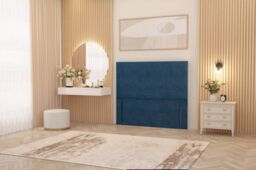 "Somnior Austin Plush Velvet 54"" Floor Standing Upholstered Divan Headboard in Navy - Size: Small Single" - thumbnail 2