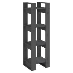 Berkfield Home Beautiful Book Cabinet/Room Divider Grey 41x35x125 cm Solid Wood Pine - Size: 41 x 35 x 125 cm - thumbnail 3