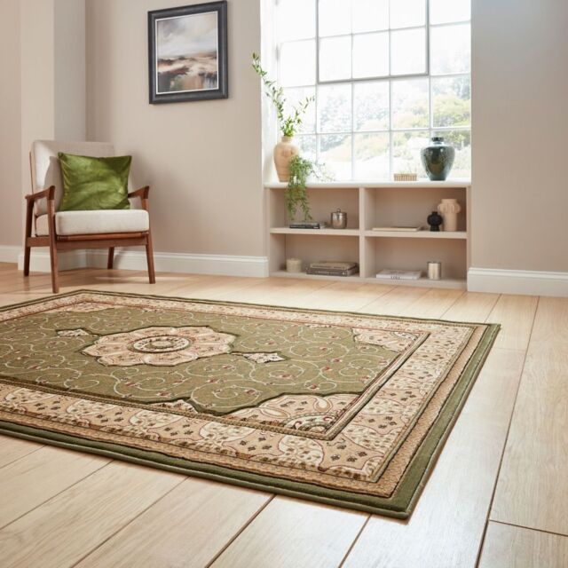 The Rug Shop UK Traditional Easy To Clean Stain-Resistant Area Rug in Green - Size: 200 cm x 290 cm - image 1