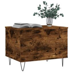 Berkfield Home Coffee Table Smoked Oak 60x44.5x45 cm Engineered Wood in Brown - thumbnail 4