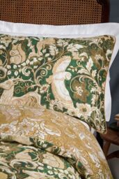 Paoletti Harewood British Animal 100% Cotton Duvet Cover Set in Dark Green - Size: Single - thumbnail 2