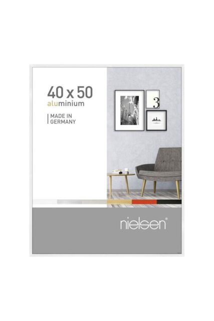 "nielsen Pixel 40x50cm Picture Frame (16""x20"") - Aluminium with Glass Front in White - Size: 40x50 cm" - image 1