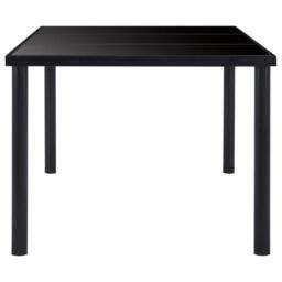 Berkfield Home Dining Table Black 160x80x75 cm Tempered Glass - Size: 160 x 80 x 75 cm - thumbnail 3