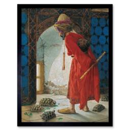 "Artery8 Osman Hamdi Bey Tortoise Trainer Old Master Framed Art Print in Red - Size: W12"" x H16""" - thumbnail 1