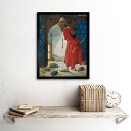 "Artery8 Osman Hamdi Bey Tortoise Trainer Old Master Framed Art Print in Red - Size: W12"" x H16""" - thumbnail 2
