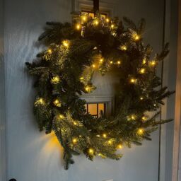 Outdoor Living 60cm Premium Mixed branch prelit Green Wreath - with timer - thumbnail 6