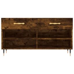 Berkfield Home Shoe Bench Smoked Oak 102x35x55 cm Engineered Wood in Brown - Size: 102 x 35 x 55 cm - thumbnail 6