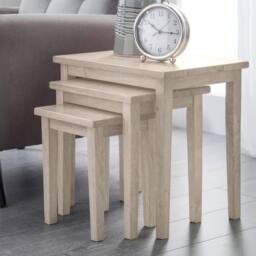 Cheshire Invermere White Wash Nest Of Tables in Light Oak - thumbnail 2