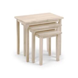 Cheshire Invermere White Wash Nest Of Tables in Light Oak