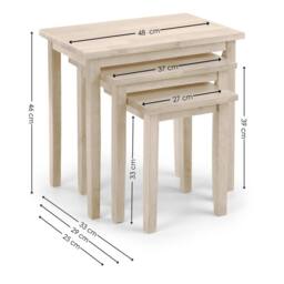Cheshire Invermere White Wash Nest Of Tables in Light Oak - thumbnail 6