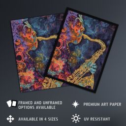 Artery8 Transcendent Saxophone Music Trippy Concept Art Framed Art Print - Size: A4 - thumbnail 2
