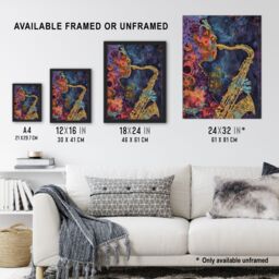 Artery8 Transcendent Saxophone Music Trippy Concept Art Framed Art Print - Size: A4 - thumbnail 3