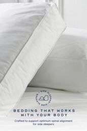 Snuggledown Hotel Side Sleeper Pillow - Firm Support, Deep Filled Cotton Box Pillow in White - thumbnail 3