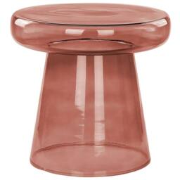 Wyld and Coco Red Glass Side Table 39 cm Tinted Transparent Accent - thumbnail 2