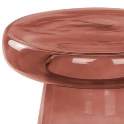 Wyld and Coco Red Glass Side Table 39 cm Tinted Transparent Accent - thumbnail 4