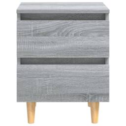 Berkfield Home Bed Cabinets with Solid Wood Legs 2 pcs Grey Sonoma 40x35x50 cm - Size: 40 x 35 x 50 cm - thumbnail 3