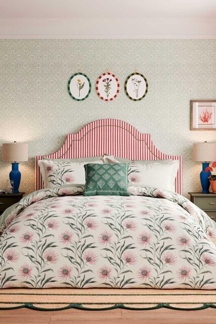 Sanderson 'Catherinae' Cotton Percale Duvet Cover Set in Cream - Size: Double - image 1