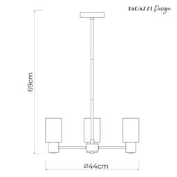 Pagazzi Maya 3-Light Antique Brass Semi-Flush Ceiling Light in Gold - thumbnail 8