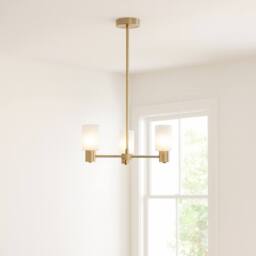 Pagazzi Maya 3-Light Antique Brass Semi-Flush Ceiling Light in Gold - thumbnail 2
