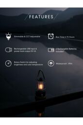 Harper Living Rechargeable Camping LED Water Resistant Lantern Long Life CCT in Black - thumbnail 2