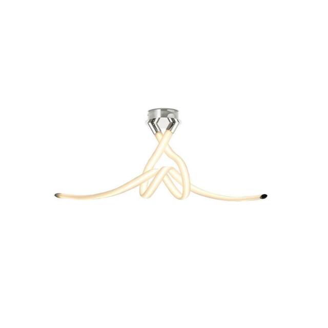 Netlighting Armonia Semi Flush Ceiling Bow 50W LED 3750lm Chrome Frosted Acrylic in White - image 1