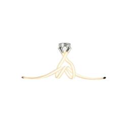 Netlighting Armonia Semi Flush Ceiling Bow 50W LED 3750lm Chrome Frosted Acrylic in White