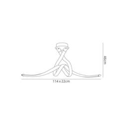 Netlighting Armonia Semi Flush Ceiling Bow 50W LED 3750lm Chrome Frosted Acrylic in White - thumbnail 2