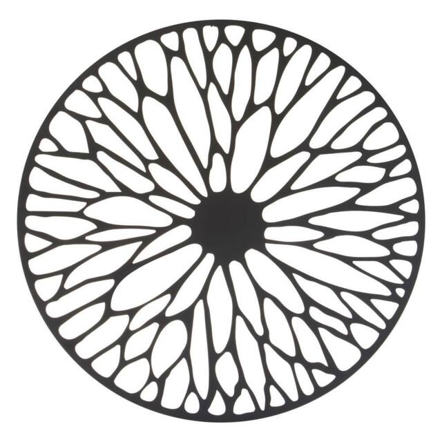 Orsina Medium Black Floral Metal Wall Art, Modern Artwork For Contemporary Homes, Metal Wall Decor, Flower Artwork - image 1
