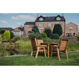 Churnet Valley Garden Furniture Ltd Valley Round 4XC Set - Min. Assembly Required - Set of Cushions Inc in Brown - thumbnail 9
