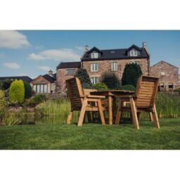 Churnet Valley Garden Furniture Ltd Valley Round 4XC Set - Min. Assembly Required - Set of Cushions Inc in Brown - thumbnail 8