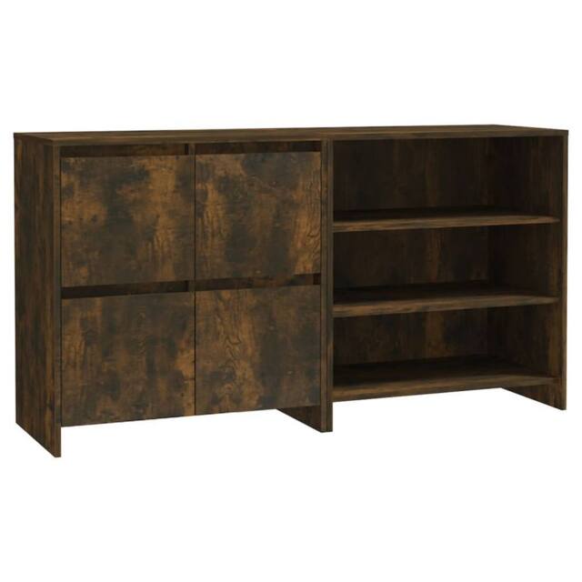 Berkfield Home 2 Piece Sideboard Smoked Oak Engineered Wood in Brown - image 1