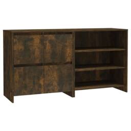 Berkfield Home 2 Piece Sideboard Smoked Oak Engineered Wood in Brown - thumbnail 1