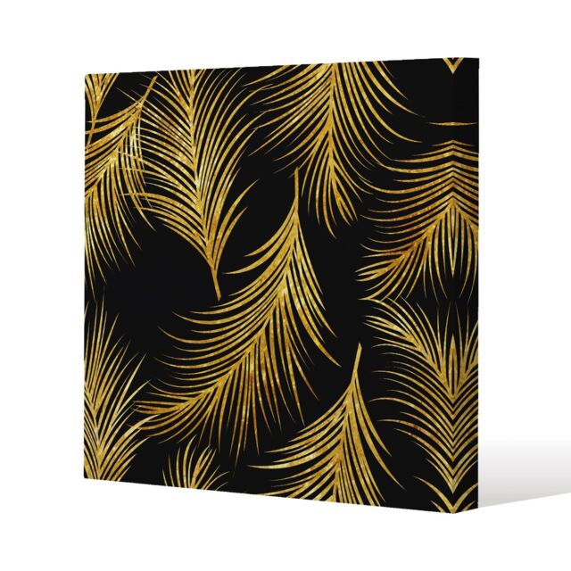 Benjamin Tate Design Golden Tropical (Canvas Print) / 90 x 90 x 4cm in Natural - Size: 90 x 90 x 4 cm - image 1