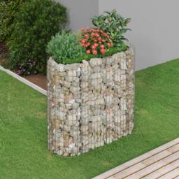 Berkfield Home Durable Gabion Raised Bed Galvanised Iron 120x50x100 cm in Silver - Size: 120 x 50 x 100 cm - thumbnail 2