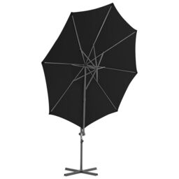 Berkfield Home Cantilever Umbrella with Steel Pole Black 300 cm - thumbnail 3