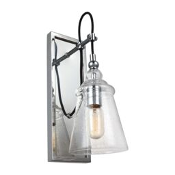 Netlighting Feiss Loras 1 Light Wall Light Chrome in Grey