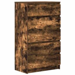 Berkfield Home Drawer Cabinet Smoked Oak 60x36x103 cm Engineered Wood in Brown - Size: 60 x 36 x 103 cm - thumbnail 1