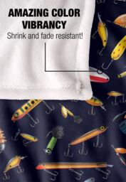 JQ Licensing Fishing Lures Pattern Silky Touch Super Soft Throw Blanket 152 X 127 cm in White - thumbnail 4