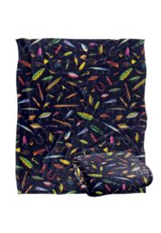 JQ Licensing Fishing Lures Pattern Silky Touch Super Soft Throw Blanket 152 X 127 cm in White - thumbnail 2