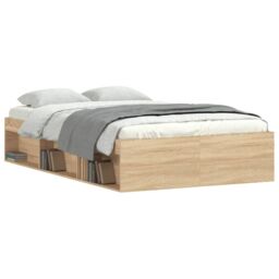 Berkfield Home Bed Frame Sonoma Oak 120x190 cm Small Double in Brown - thumbnail 3