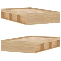 Berkfield Home Bed Frame Sonoma Oak 120x190 cm Small Double in Brown - thumbnail 4