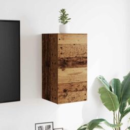 Berkfield Home Wall Mounted TV Cabinet 2 pcs Old Wood 30.5x30x30 cm in Brown - thumbnail 4